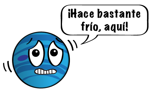 Una caricatura de Neptuno temblando, diciendo: ¡Hace mucho frío aquí!