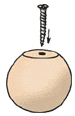 Insert screw into ball.