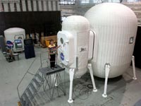Moon habitat prototype in the lab.