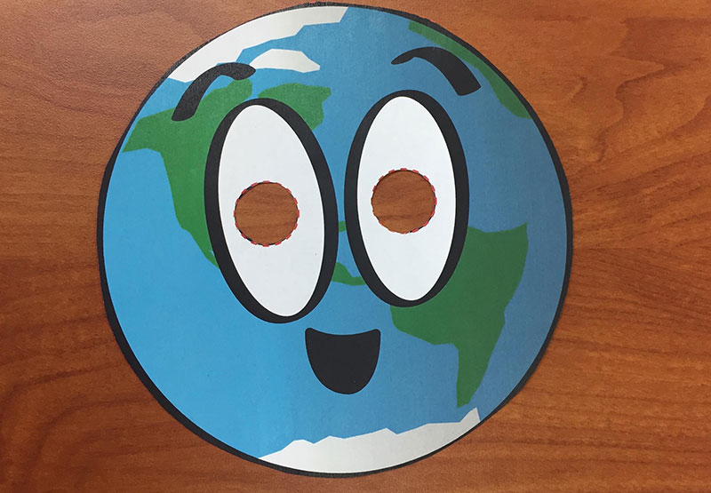 planet mask with eye holes