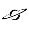 a black and white illustration of Saturn