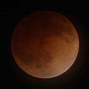 A blood moon against the night sky in 2014.