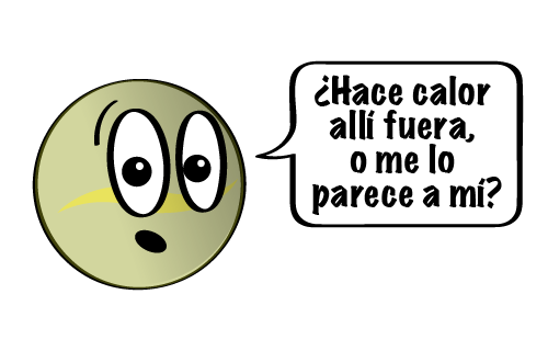 caricatura de Venus sonriente que dice: ¿Hace calor allí afuera o me parece a mí?