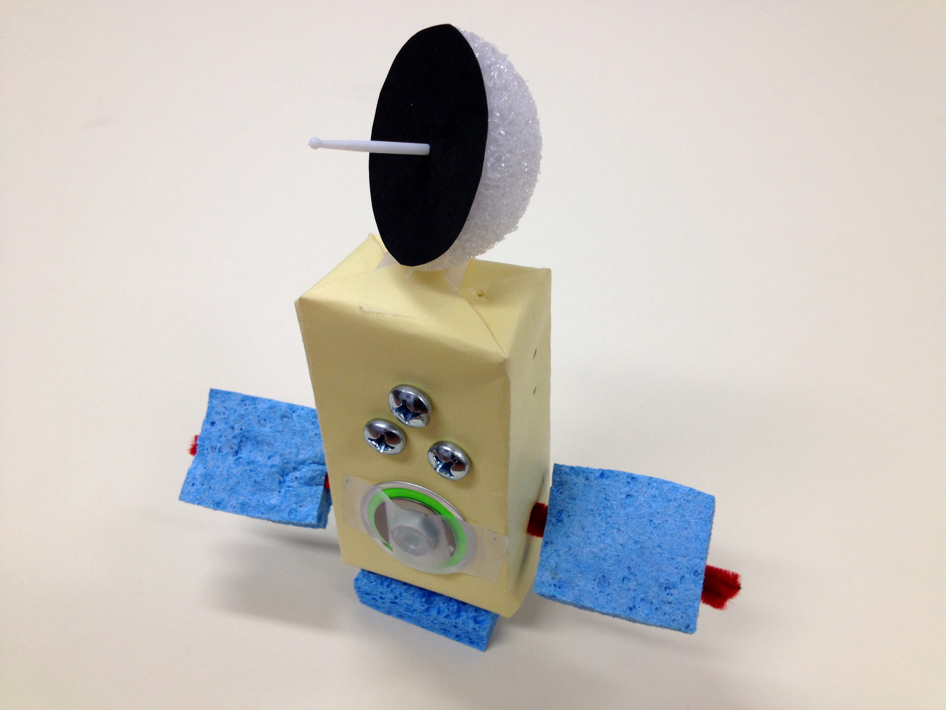 a model satellite built with described supplies.