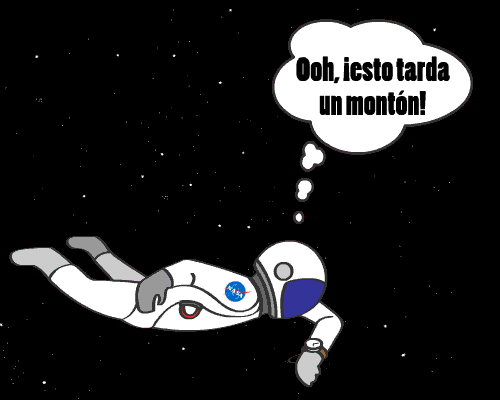 anitmation of a cliff jumping astronaut.