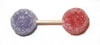 Gumdrop model of carbon monoxide, with one carbon atom and one oxygen atom.