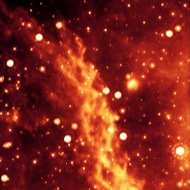 Double helix: This dusty cloud near the center of our galaxy looks like two strings twisted around each other. Scientists think strong magnetic fields may have caused this shape.