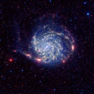 Pinwheel:  The Pinwheel Galaxy, M101, as Spitzer sees it in infrared light. It is 27 million light-years away in the constellation Ursa Major.