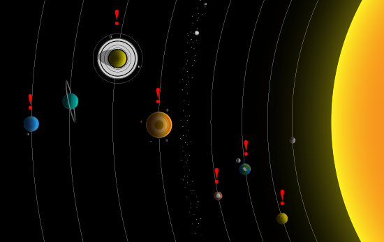 schematic of solar system