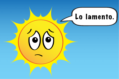una ilustración del Sol diciendo, perdón por eso.