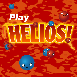 an illustrated game box cover for the Helios game