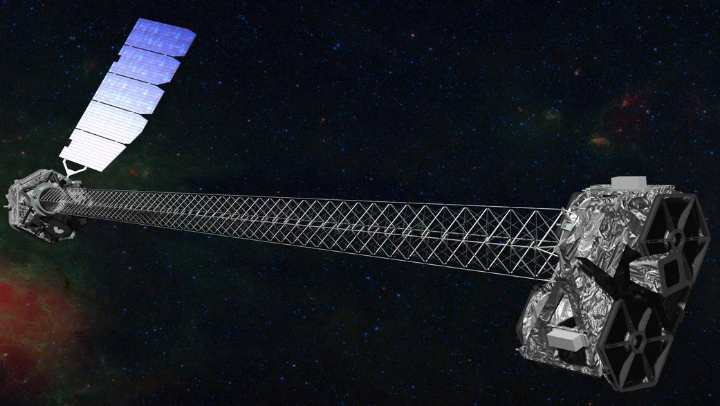 An illustration of NASA’s NuSTAR spacecraft