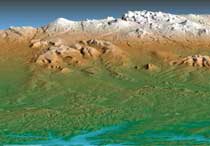 Topography of Kamchatka Penninsula.