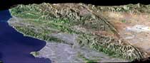 Topography of the Los Angeles, California, area.