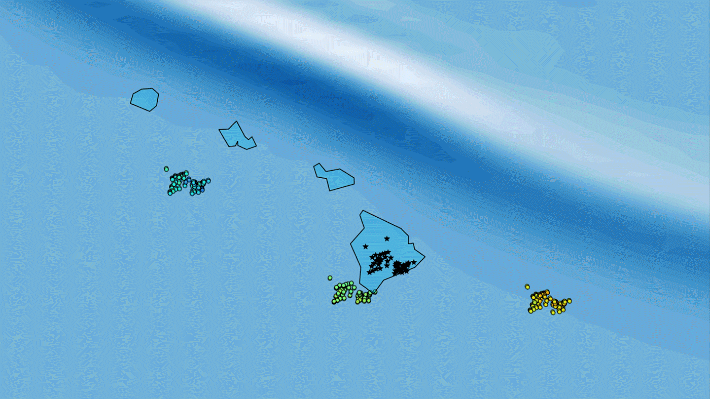 Animation of an October 2012 tsunami as it crossed Hawaii.