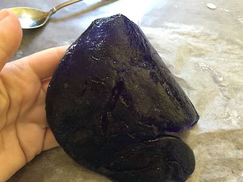 the slime is now on the waxed paper in one piecce